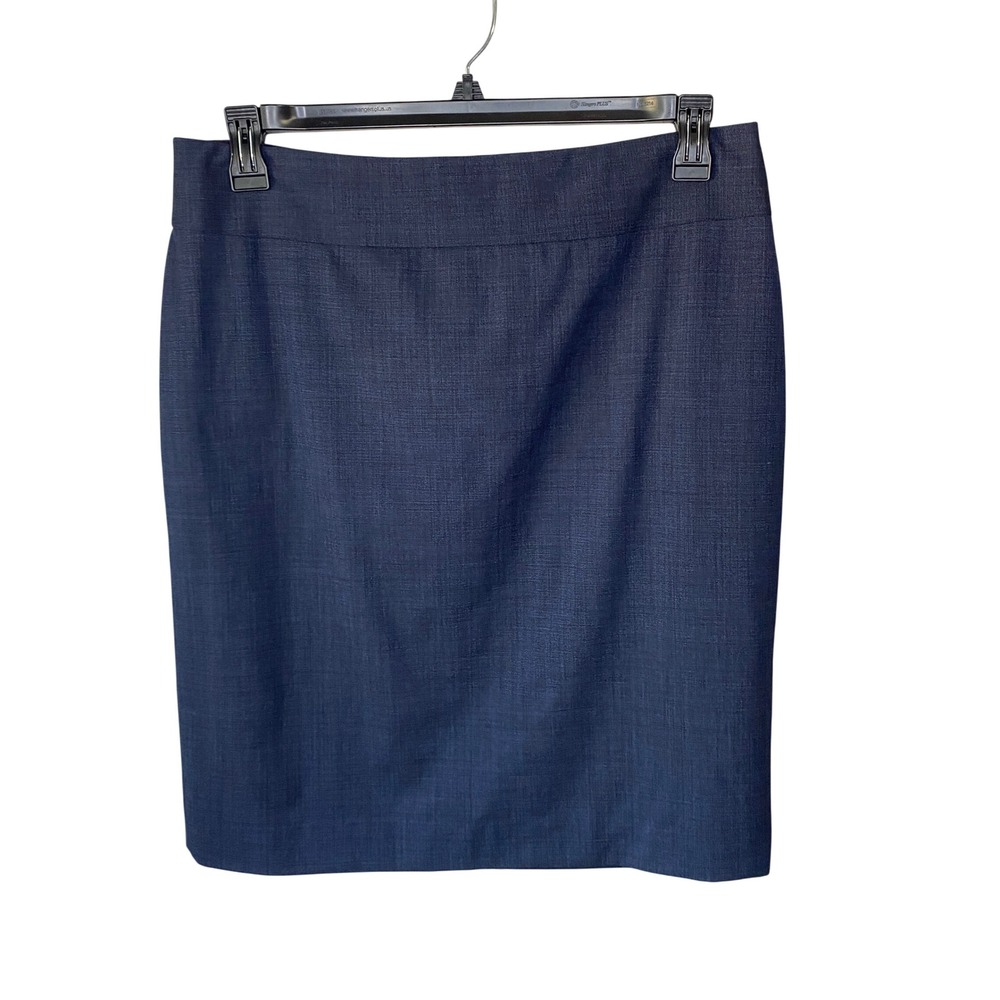 Banana Republic Blue Stretch Wool Pencil Skirt Size 12 Professional Workwear
